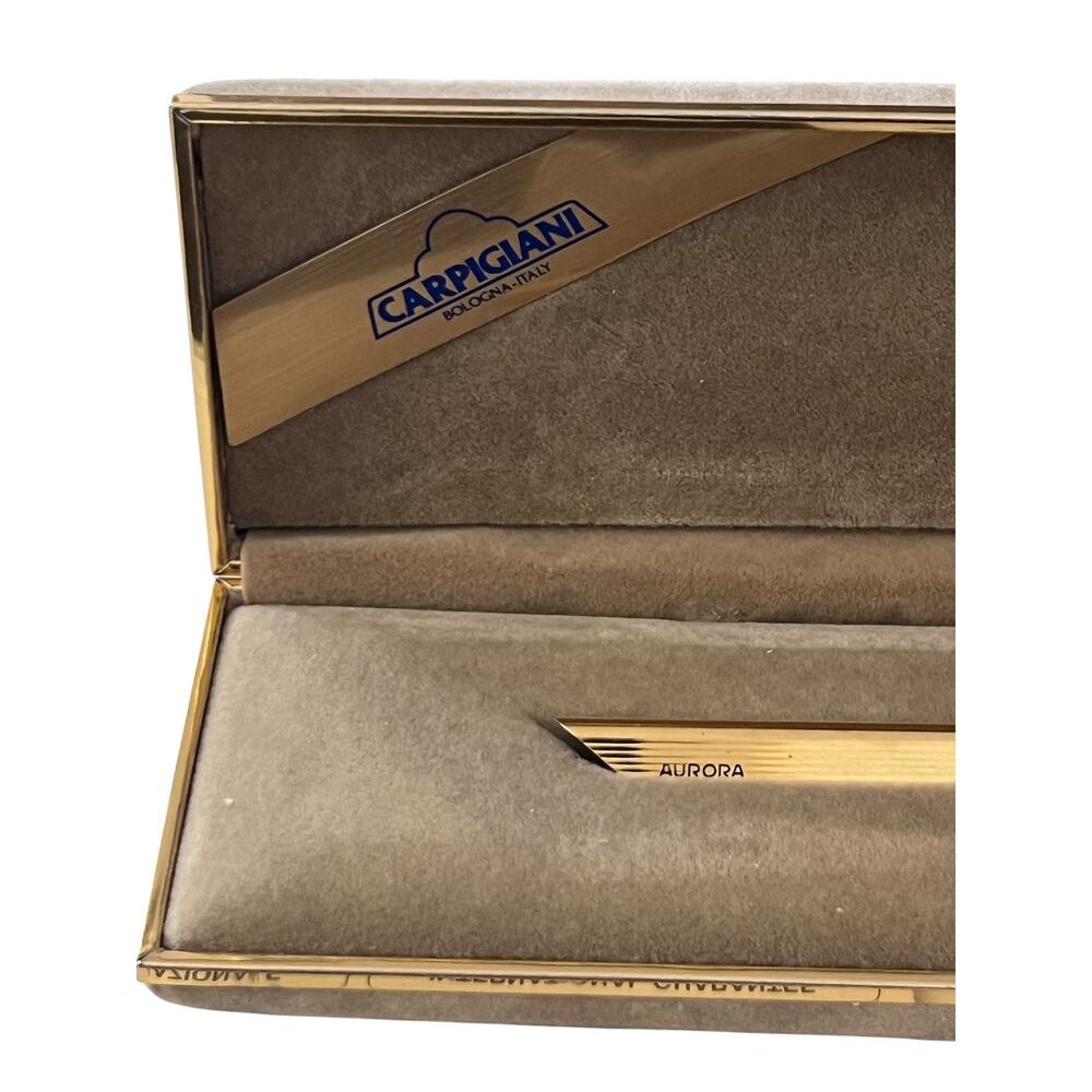 Aurora Thesi Gold Tone Ball Point Pen Vintage Carpogiani Bologna, Italy - Picture 4 of 16